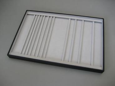 Tablett mit 12 verschiebbaren Stäben