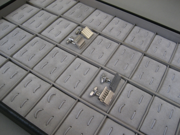Tray for cuff links, 36 pads
