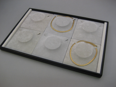Preview: Tablett mit 6 tiefgezogenen Einsätzen für je 1 Collier