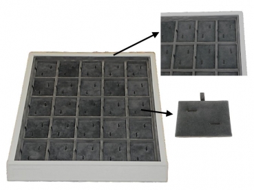 25 Paar Manschettenknöpfe auf Karten, Höhe Front/Lade 30/23 mm