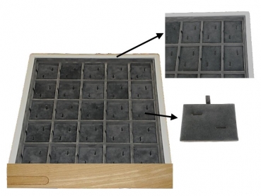 25 Paar Manschettenknöpfe auf Karten, Höhe Front/Lade 30/23 mm