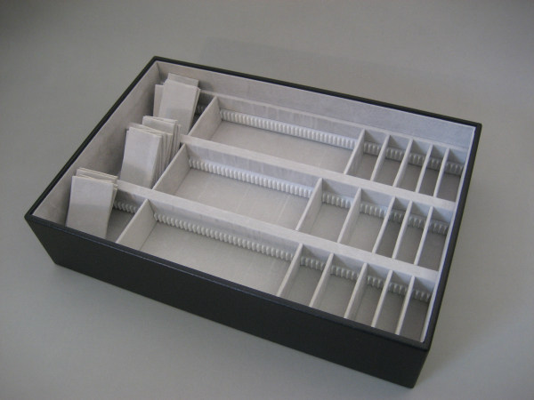 Tablett für Armreifen, 3 Fächer mit 40 Klötzchen